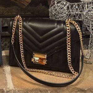 Michael Kors Black Crossbody Bag with Gold Chain